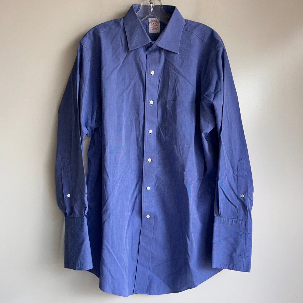 Brooks Brothers Non-Iron Blue Shirt Size 16-32  French Cuff